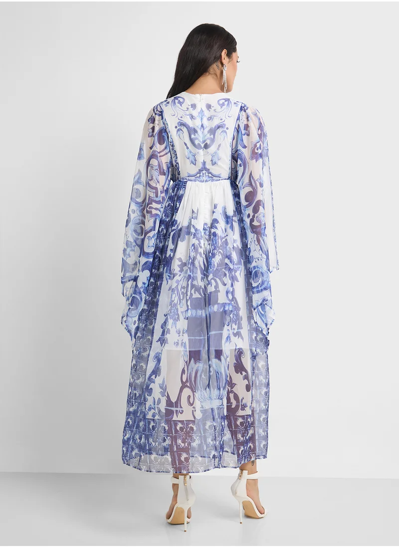 خزانة Monochrome Print Kaftan