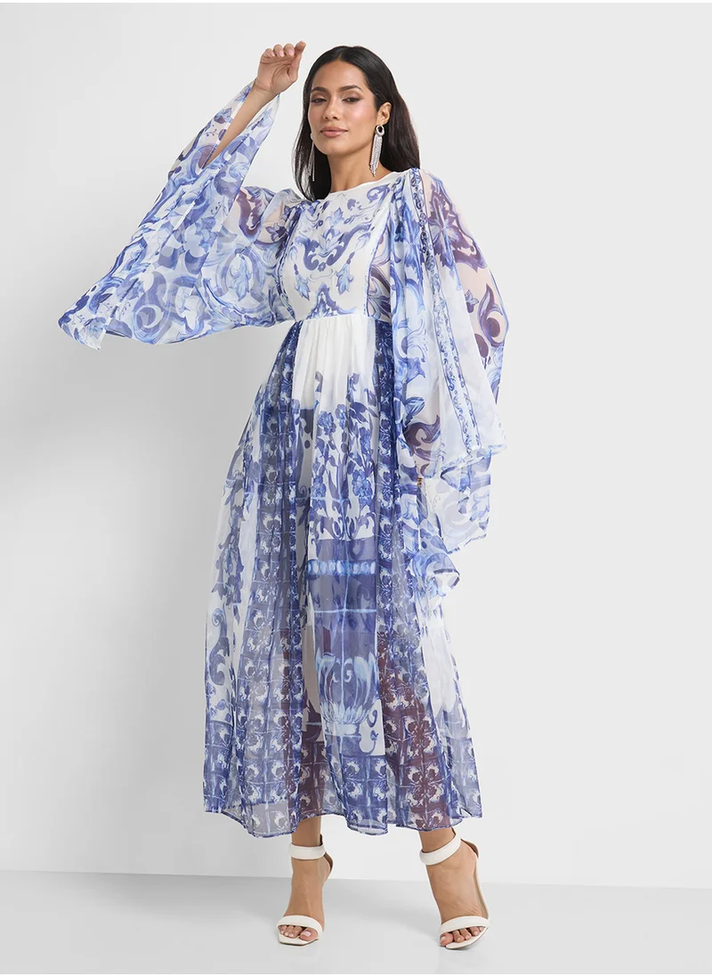 خزانة Monochrome Print Kaftan