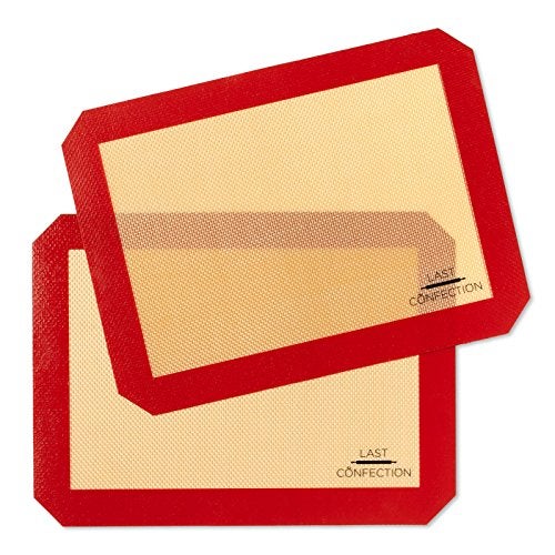 Last Confection Silicone Baking Mat - Set of 2 Non-Stick Quarter Sheet (8-1/2" x 11-1/2") Professional Food Safe Tray Pan Liners - Image 1