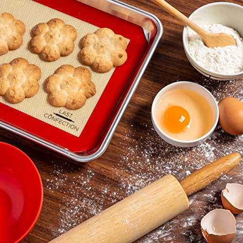 Last Confection Silicone Baking Mat - Set of 2 Non-Stick Quarter Sheet (8-1/2" x 11-1/2") Professional Food Safe Tray Pan Liners - Image 5