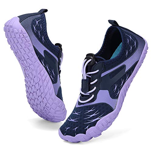 CIOR Boys & Girls Water Shoes Sports Aqua Athletic Sneakers Lightweight Sport Shoes(Toddler/Little Kid/Big Kid) U1ELJSX013-Navy.purple-35 - Image 1