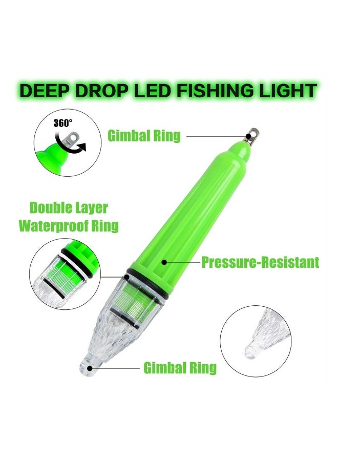 Generic - LED Underwater Fishing Light, 4Pcs Deep Drop Super Waterproof LED Fishing Light, Attractive Glow Bait Lure Green Lamp Night Fishing Tools for Saltwater Freshwater - Image 1