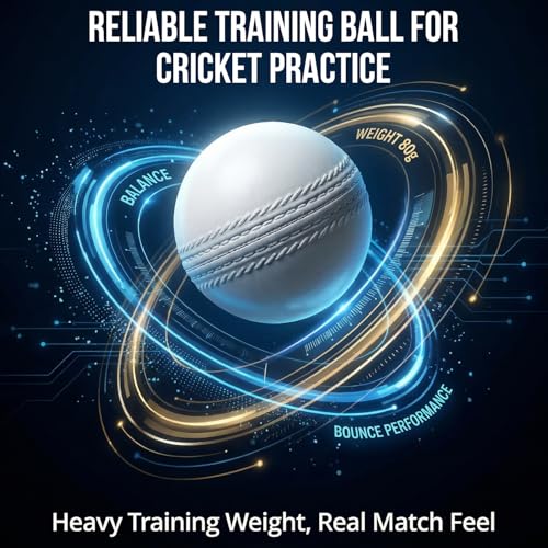 Kizlo 80gm Heavy Plastic Cricket Training Ball | Hard Plastic Practice Ball for Bowling, Batting & Bounce Drills | Indoor Outdoor Cricket Ball for Nets & Ground, White, Set of 12 - Image 2