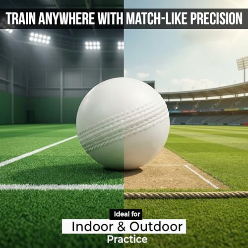 Kizlo 80gm Heavy Plastic Cricket Training Ball | Hard Plastic Practice Ball for Bowling, Batting & Bounce Drills | Indoor Outdoor Cricket Ball for Nets & Ground, White, Set of 12 - Image 4