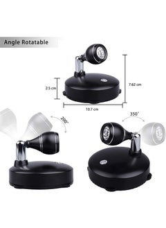 Generic Wireless spotlight battery operated. Spot light up lights indoor. Mini Accent lights dimmable art lights LED. Spotlights with remote stick on anywhere rotatable wall light (RGB 2 Pack)  - Image 2