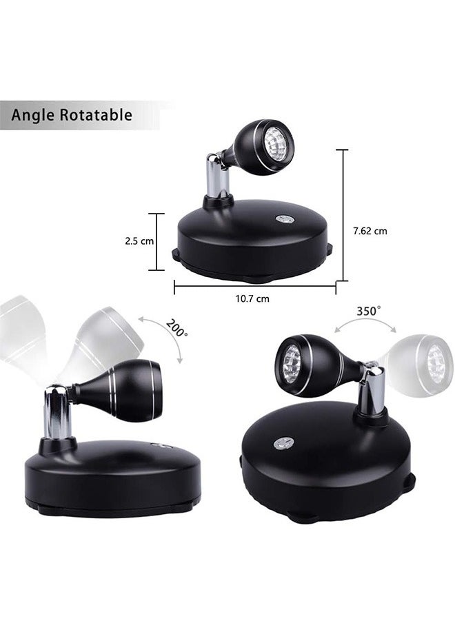 Generic - Wireless spotlight battery operated. Spot light up lights indoor. Mini Accent lights dimmable art lights LED. Spotlights with remote stick on anywhere rotatable wall light (RGB 2 Pack) - Image 1