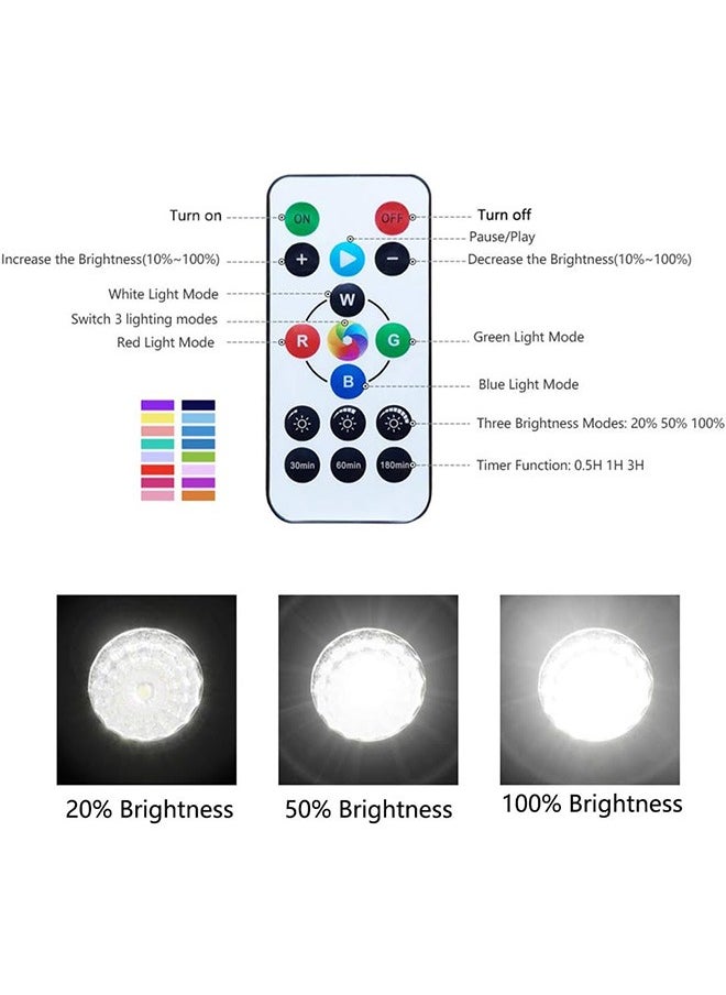 Generic - Wireless spotlight battery operated. Spot light up lights indoor. Mini Accent lights dimmable art lights LED. Spotlights with remote stick on anywhere rotatable wall light (RGB 2 Pack) - Image 1
