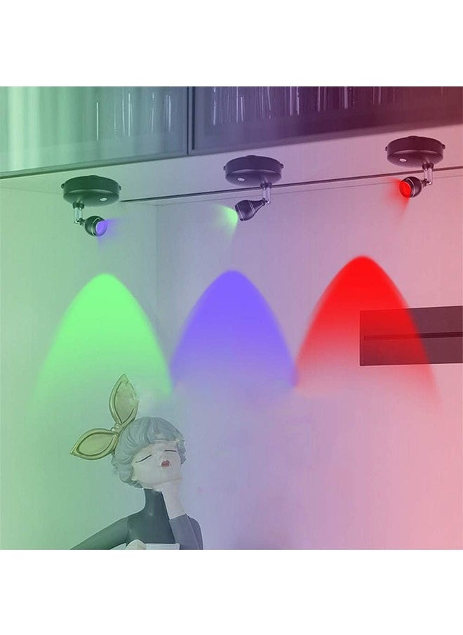 Generic - Wireless spotlight battery operated. Spot light up lights indoor. Mini Accent lights dimmable art lights LED. Spotlights with remote stick on anywhere rotatable wall light (RGB 2 Pack) - Image 1