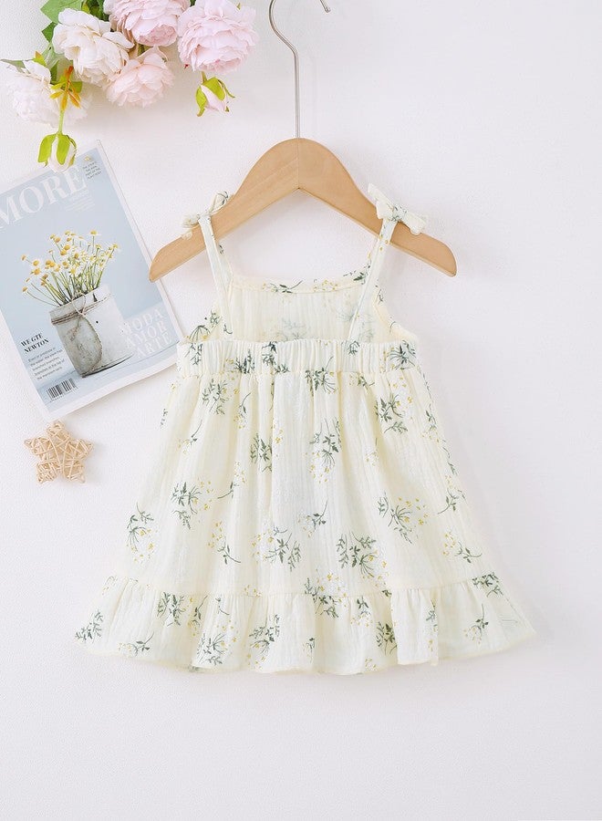 Mioglrie Baby Girls Dresses 6 9 12 Month Girl Clothes Infant Summer Outfits Boho Cute Apricot Ruffle Spaghetti Strap Halter Causal Sundress - Image 4