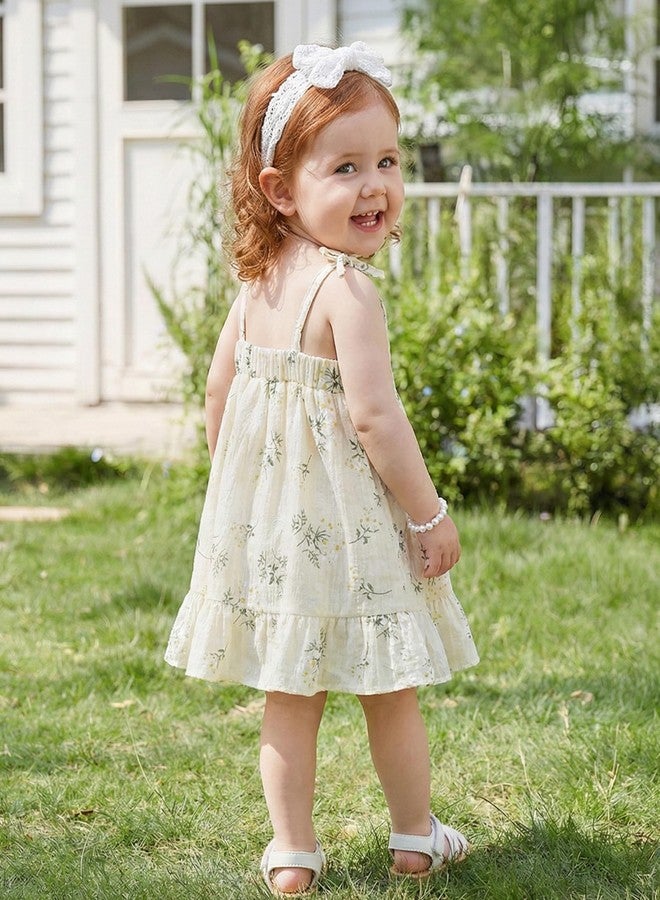 Mioglrie Baby Girls Dresses 6 9 12 Month Girl Clothes Infant Summer Outfits Boho Cute Apricot Ruffle Spaghetti Strap Halter Causal Sundress - Image 3
