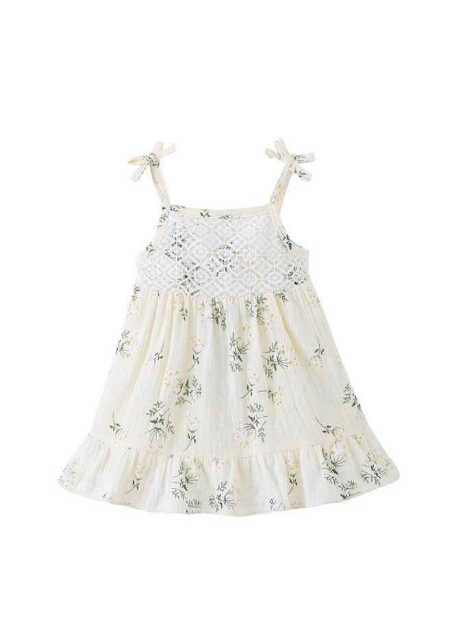 Mioglrie Baby Girls Dresses 6 9 12 Month Girl Clothes Infant Summer Outfits Boho Cute Apricot Ruffle Spaghetti Strap Halter Causal Sundress - Image 1