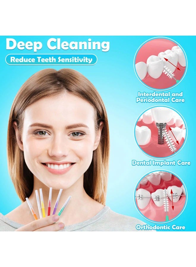 modacraft 120Pcs Interdental Brush 6 Sizes Braces Brush Toothpicks with Soft Bristles 360° Bendable Floss Heads Dental Brushes Between Teeth Gum Braces Cleaning Kit Oral Tooth Cleaning Tool - Image 5