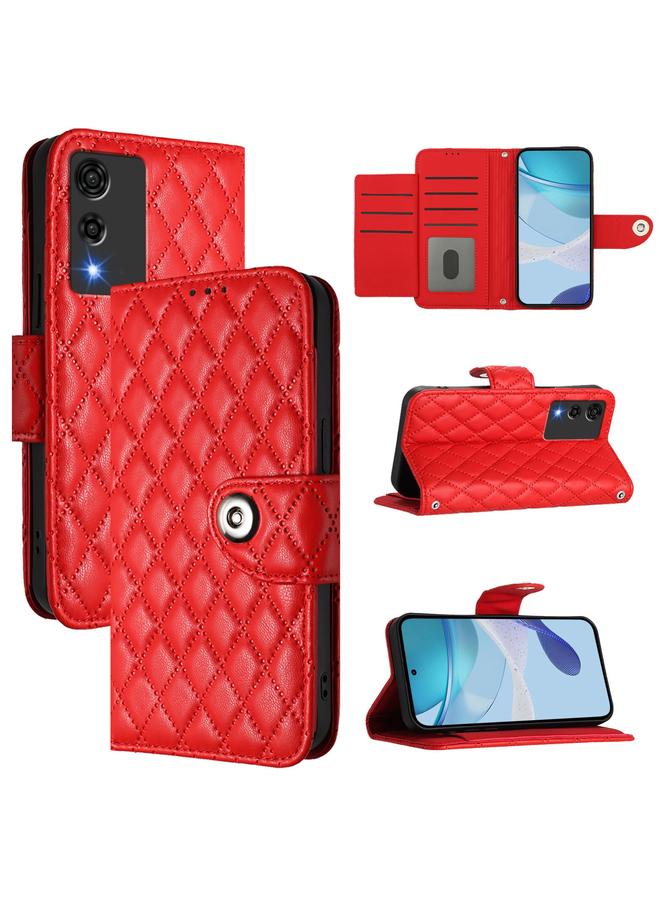 زبون جراب هاتف Cubot A10 ذو الملمس المعيني المصنوع من الجلد القابل للطي مع حبل تعليق - Image 1