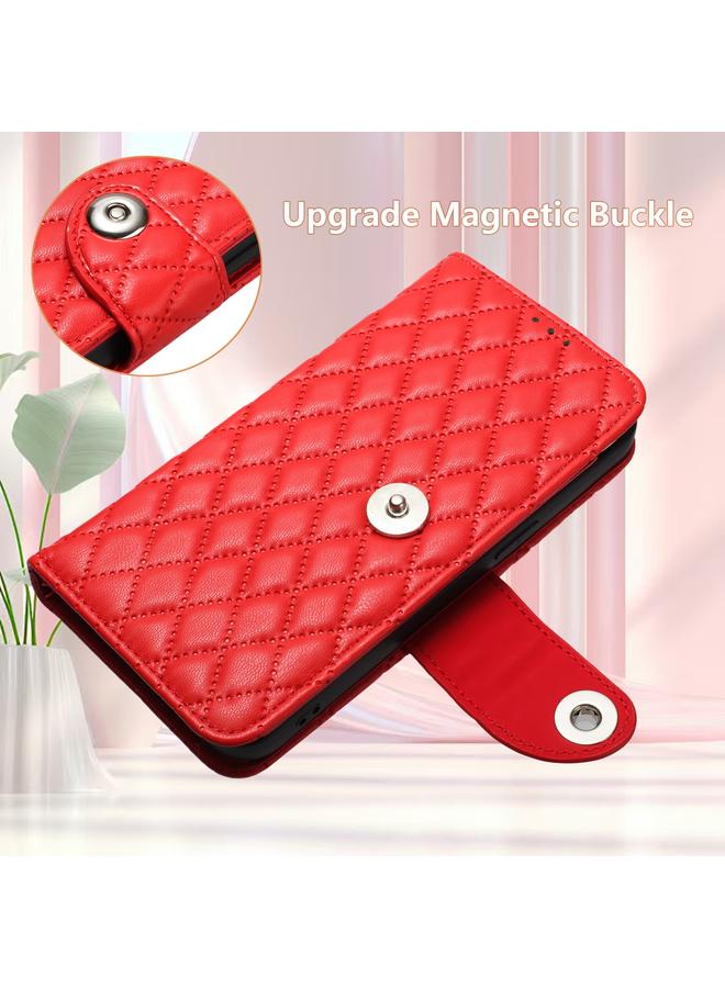 زبون جراب هاتف Cubot A10 ذو الملمس المعيني المصنوع من الجلد القابل للطي مع حبل تعليق - Image 3