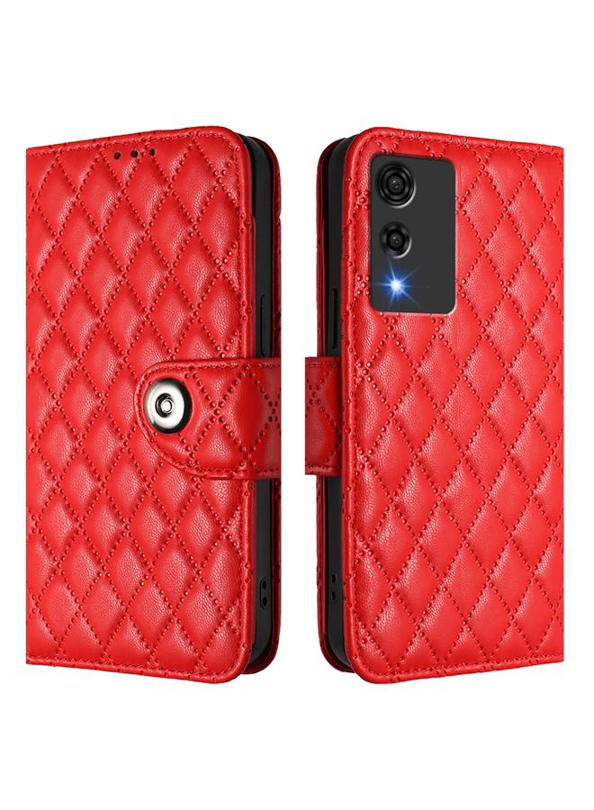 زبون جراب هاتف Cubot A10 ذو الملمس المعيني المصنوع من الجلد القابل للطي مع حبل تعليق - Image 2