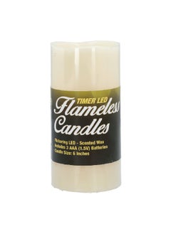 Blazing Ledz Battery Powered Timer Led Flameless Candle White 6 Inch 702240 