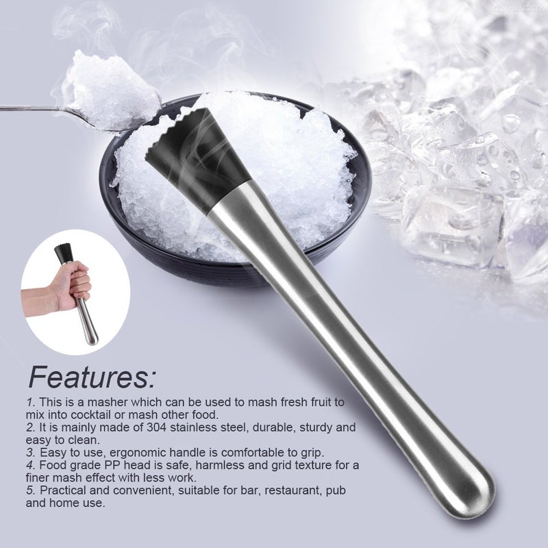 Fdit Cocktail Muddler Stainless Steel Bar Stick Mojito Masher Fruit Mixer Ideal Bartender Tool Barware - Image 3