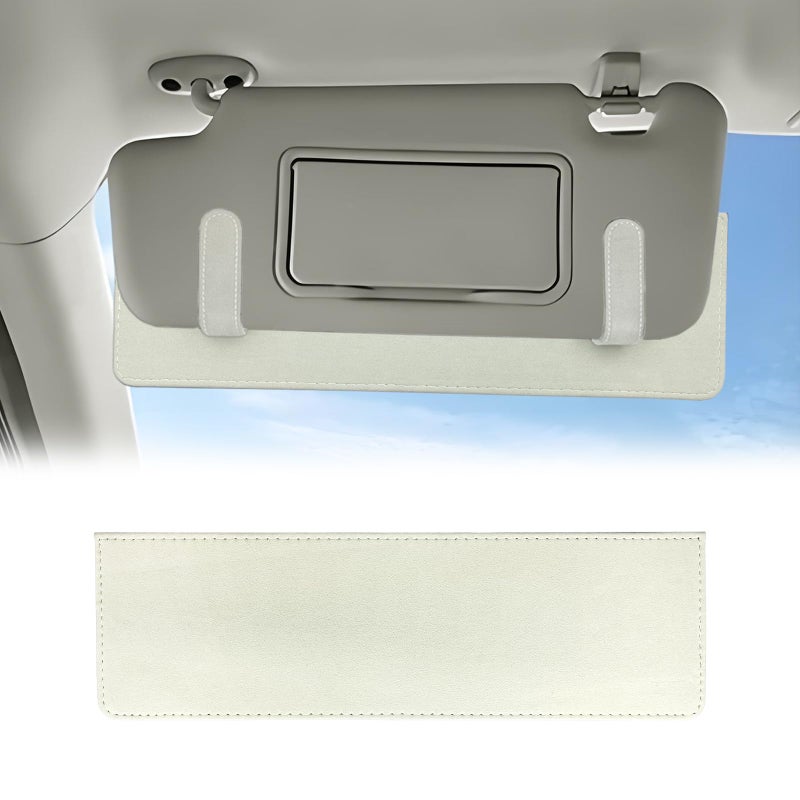 LTDCVTR Car Sun Visor Extender, Anti-Glare Sunvisor Extension Shade Attachment for Safe Driving, Clip-On Sun Blocker Sunshade Extender Accessories Universal for SUV, Truck, Sedan(Beige) - Image 1