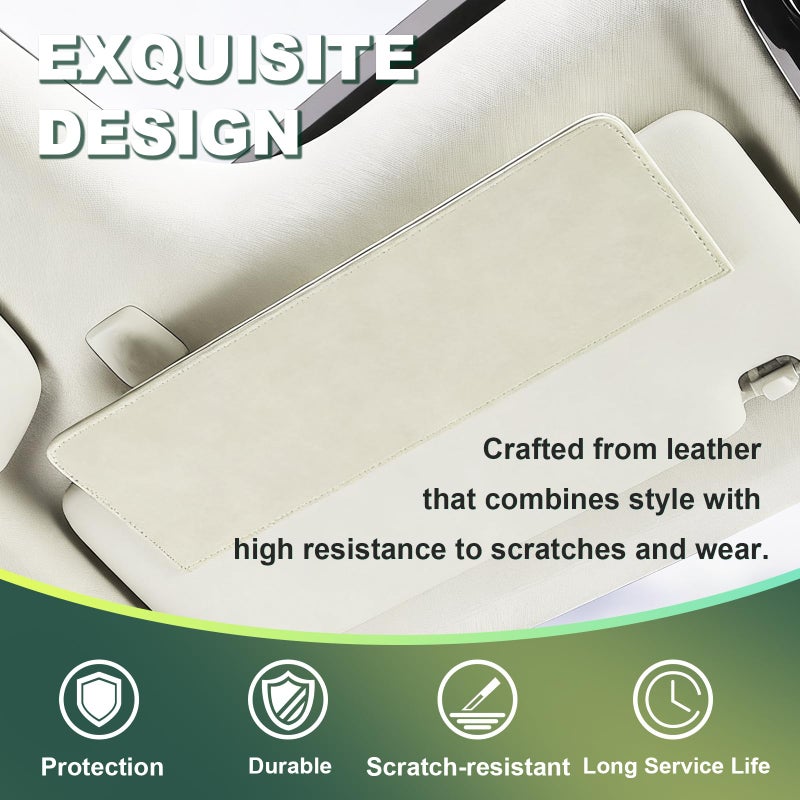 LTDCVTR Car Sun Visor Extender, Anti-Glare Sunvisor Extension Shade Attachment for Safe Driving, Clip-On Sun Blocker Sunshade Extender Accessories Universal for SUV, Truck, Sedan(Beige) - Image 5