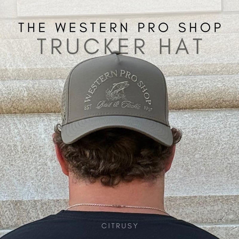 CITRUSY Athletic Trucker Golf Hat | Performance Mens 5 Panel Hat | Cool Breathable Waterproof Sweat Proof Workout Running Cap | Golf Gear A Frame Rope | Snapback Adjustable Hat (Western Pro Shop | Moss Brown) - Image 4