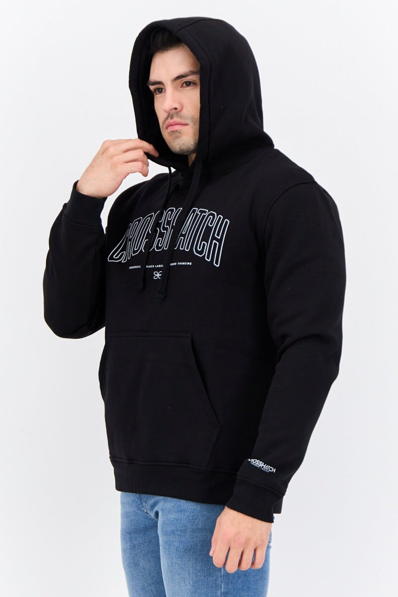 CROSSHATCH Men Hooded Brand Logo Long Sleeves Sweatshirt, White  - Image 2