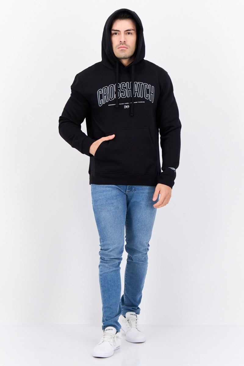 CROSSHATCH Men Hooded Brand Logo Long Sleeves Sweatshirt, White  - Image 4