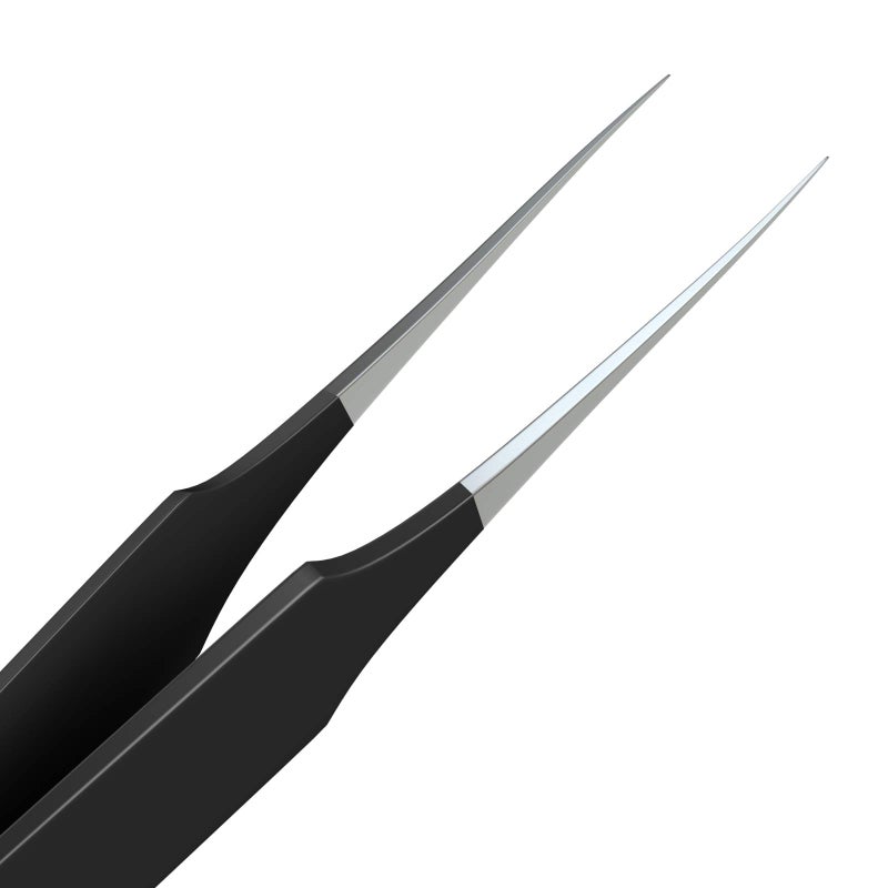 Tweezees Ingrown Hair Tweezers | Pointed Tip | Black |Precision Stainless Steel | Extra Sharp and Perfectly Aligned for Ingrown Hair Treatment & Splinter Removal For Men and Women | By Tweezees - Image 2