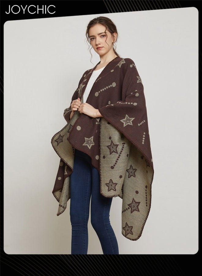 Joychic شال كلاسيكي للخريف والشتاء سميك محبوك دافئ خارجي مقاوم للرياح للنساء - Image 2