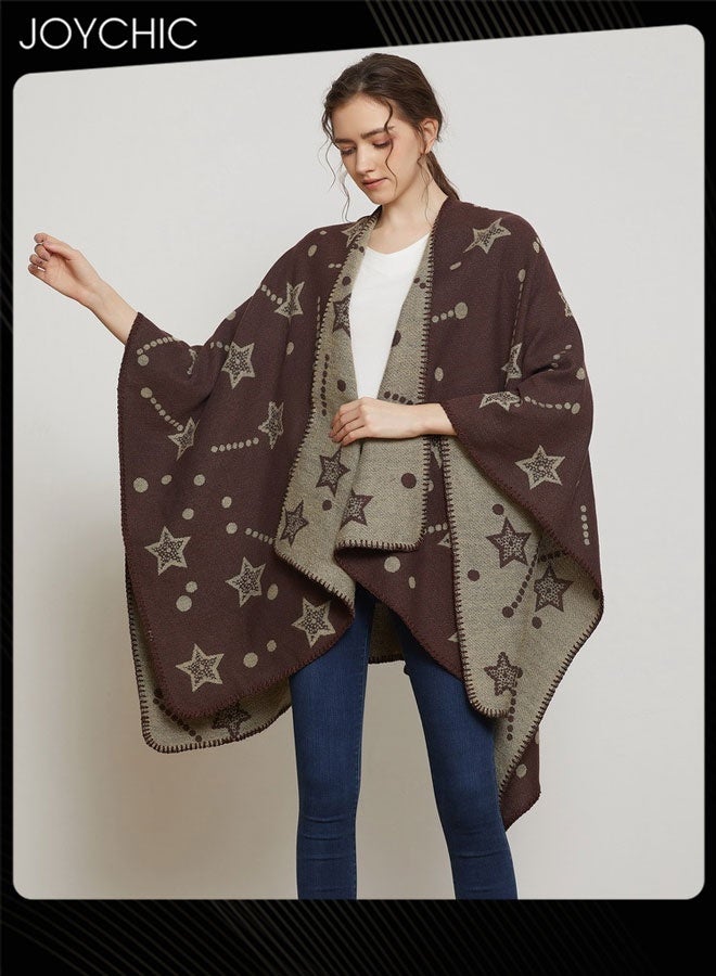 Joychic شال كلاسيكي للخريف والشتاء سميك محبوك دافئ خارجي مقاوم للرياح للنساء - Image 1