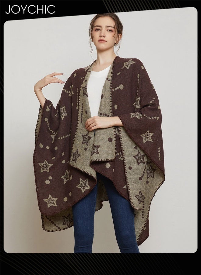 Joychic شال كلاسيكي للخريف والشتاء سميك محبوك دافئ خارجي مقاوم للرياح للنساء - Image 3