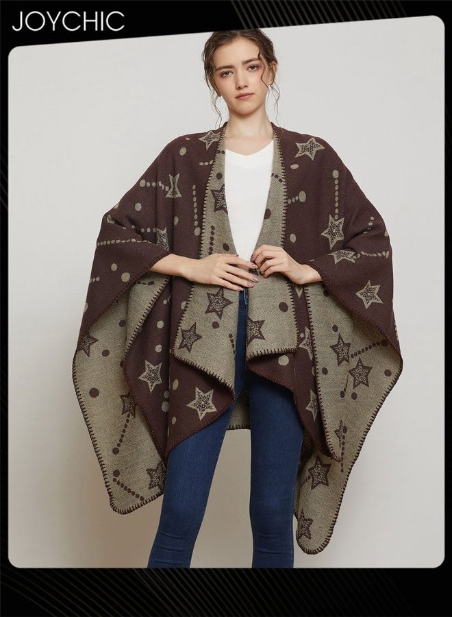 Joychic شال كلاسيكي للخريف والشتاء سميك محبوك دافئ خارجي مقاوم للرياح للنساء - Image 4