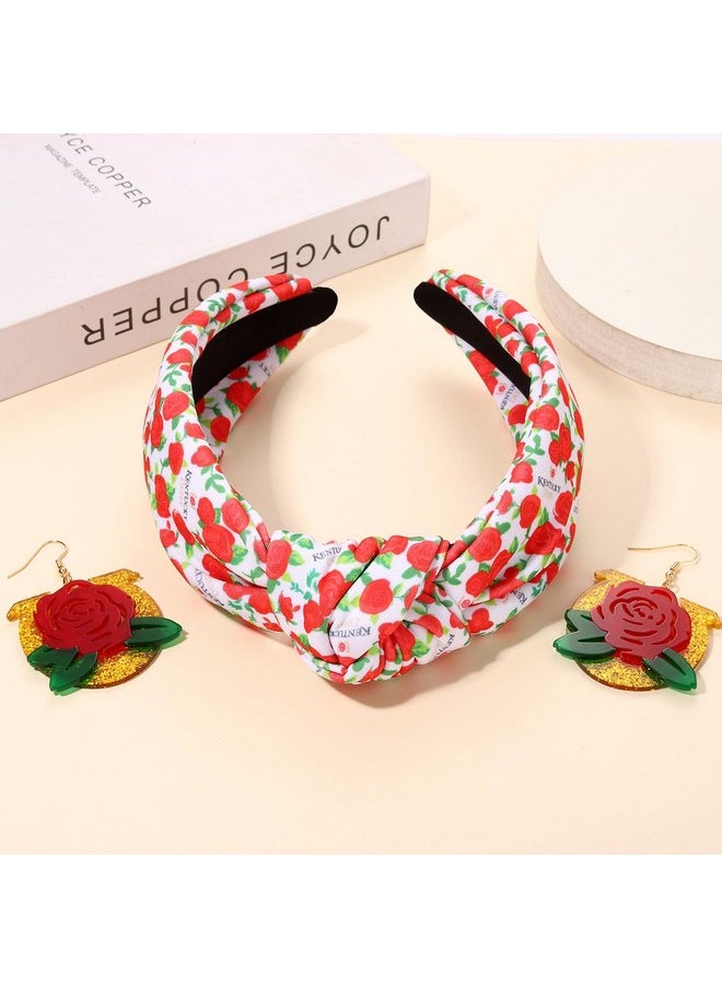 YAHPERN - Kentucky Derby Headband For Women Derby Outfits Accessories Riding Suit Horseshoe Horse Headband Rose Flower Headband Derby Horse Race Day Hair Accessory Party Favors Gifts - Image 1