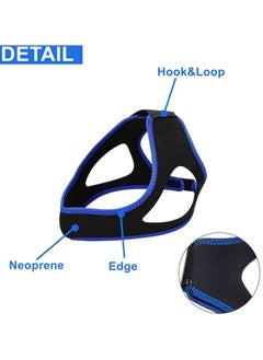 General Anti-snoring chin strap, adjustable anti-snoring chin strap to prevent dislocation of the chin support strap, men and women (blue)  - Image 2