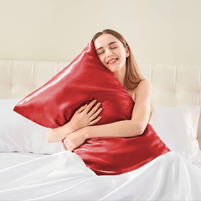 BEDELITE Satin Pillowcase for Hair and Skin  Super Soft and Cooling Similar to Silk Pillow Cases 2 Pack with Envelope Closure  Gift for Women Men(20""x26"" Standard Size  Baked Apple) - Image 2