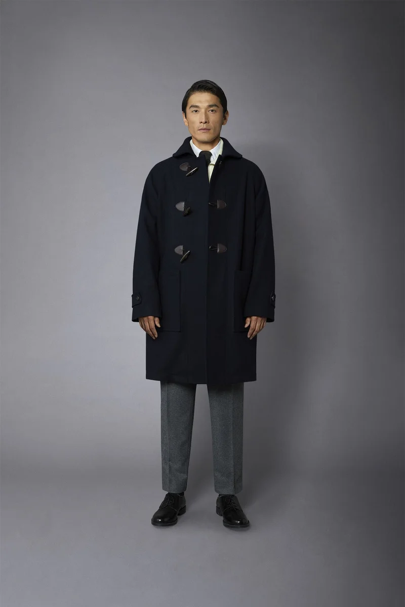 Doppelganger Blue Genderless hoodless wool-blend coat - Blue for Men | Best Price UAE