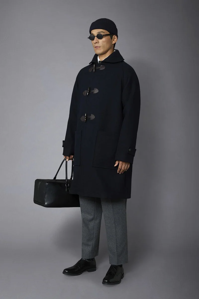 Doppelganger Blue Genderless hoodless wool-blend coat - Blue for Men | Best Price UAE