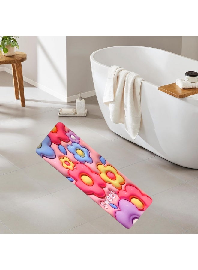 سويت سجاد حمام 116 × 38 سم، سجاد حمام فائق النعومة والامتصاص، بظهر مطاطي سريع الجفاف، سجاد حمام قابل للغسل في الغسالة لأرضية الحمام والحوض والدش، إكسسوارات ديكور منزلي - Image 3