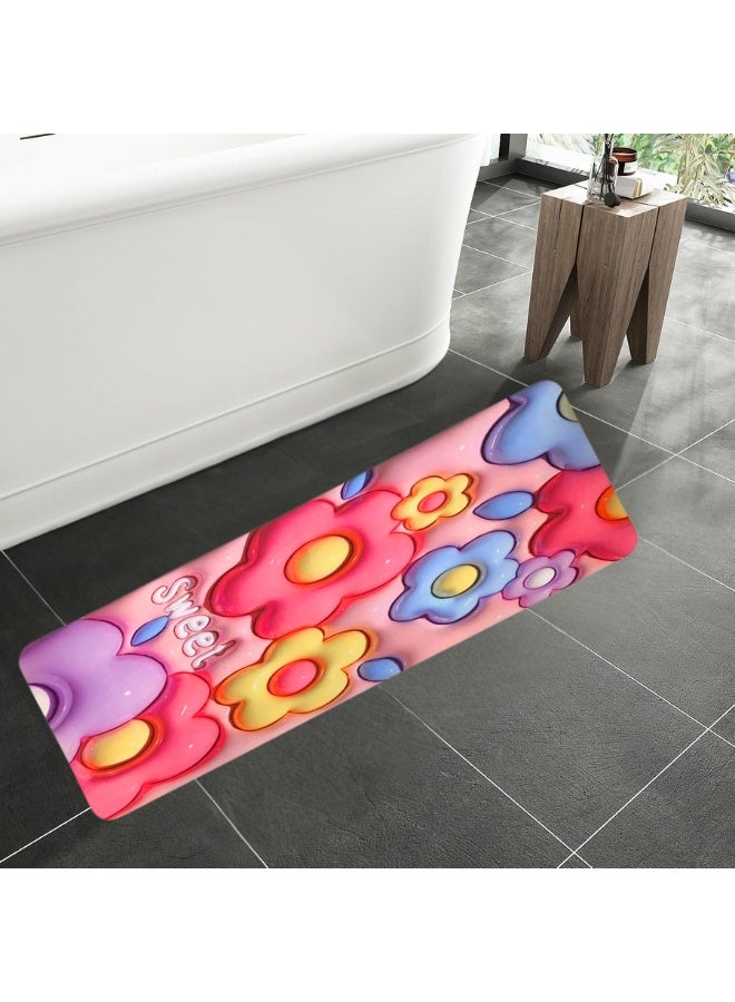 سويت سجاد حمام 116 × 38 سم، سجاد حمام فائق النعومة والامتصاص، بظهر مطاطي سريع الجفاف، سجاد حمام قابل للغسل في الغسالة لأرضية الحمام والحوض والدش، إكسسوارات ديكور منزلي - Image 1