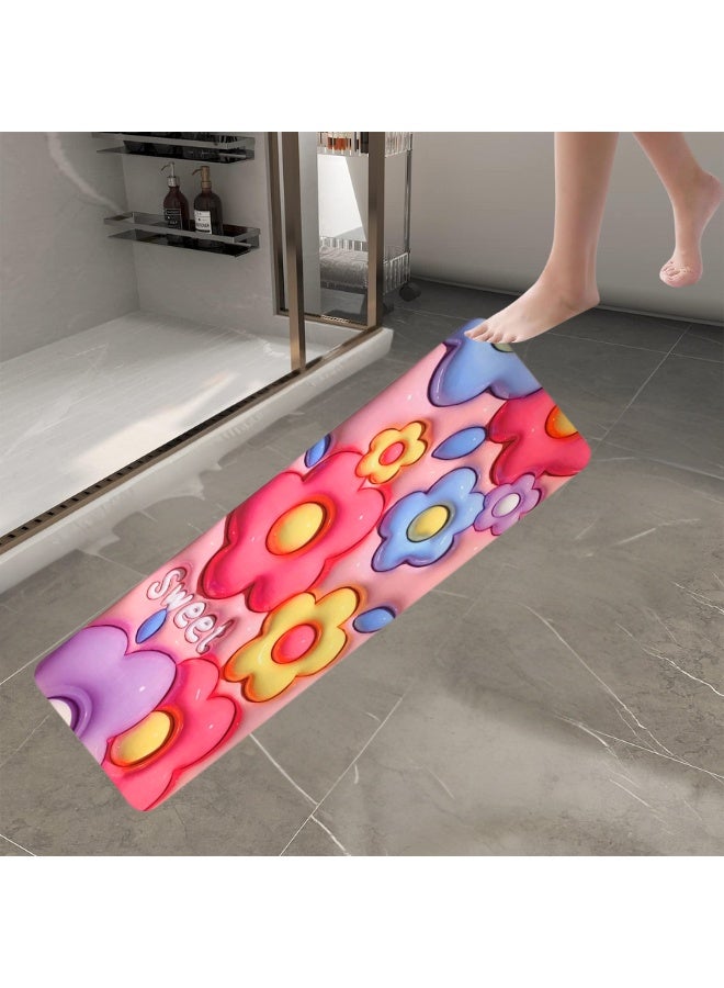 سويت سجاد حمام 116 × 38 سم، سجاد حمام فائق النعومة والامتصاص، بظهر مطاطي سريع الجفاف، سجاد حمام قابل للغسل في الغسالة لأرضية الحمام والحوض والدش، إكسسوارات ديكور منزلي - Image 2