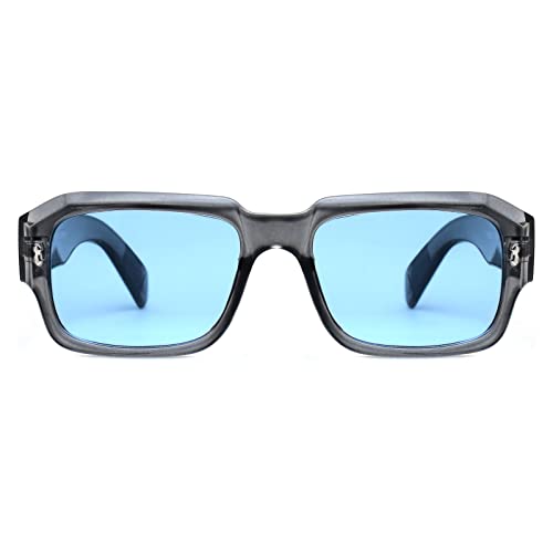 Peter Jones UV Protected Stylish Transparent Black Unisex Badshah Style Non-Polarized Square Sunglasses (13031TB) (Medium) - Image 4