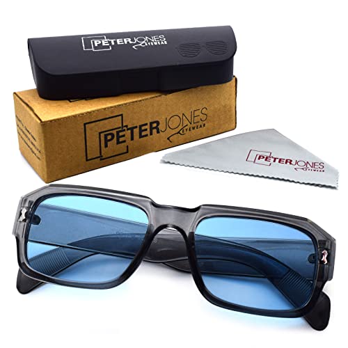 Peter Jones UV Protected Stylish Transparent Black Unisex Badshah Style Non-Polarized Square Sunglasses (13031TB) (Medium) - Image 5