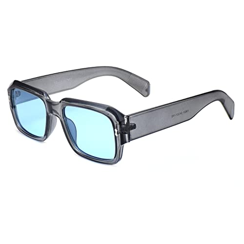 Peter Jones UV Protected Stylish Transparent Black Unisex Badshah Style Non-Polarized Square Sunglasses (13031TB) (Medium) - Image 2