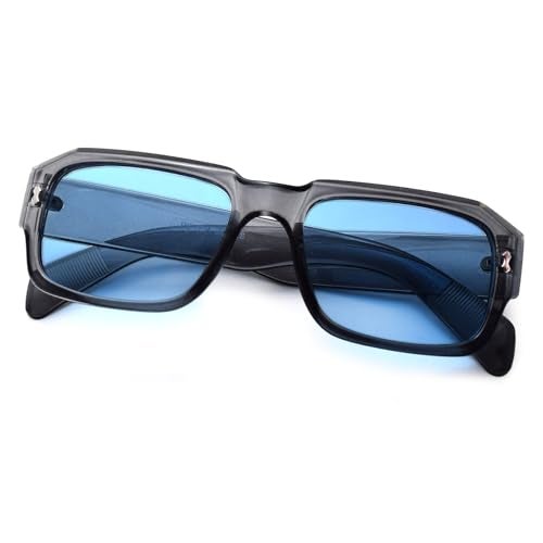 Peter Jones UV Protected Stylish Transparent Black Unisex Badshah Style Non-Polarized Square Sunglasses (13031TB) (Medium) - Image 3