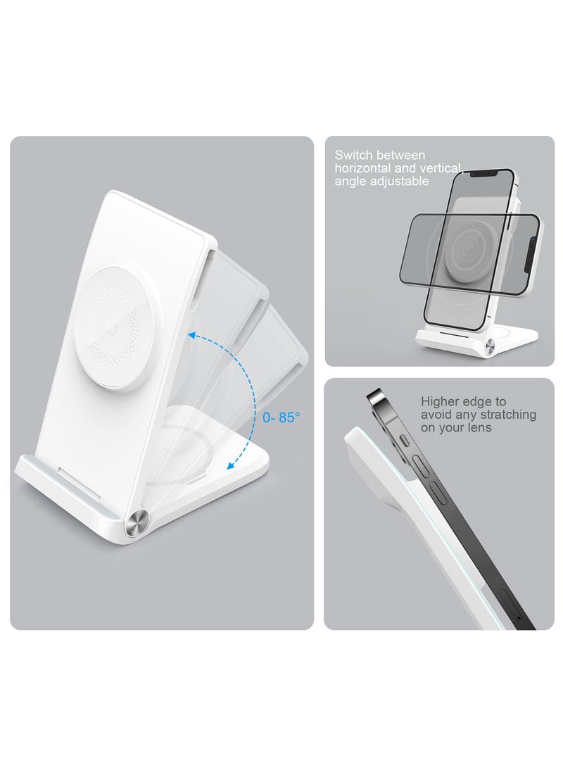 SYOSI Foldable Wireless Charger Stand, Portable Wireless Charging Station for iPhone 14 13 12 Series & AirPods 2/3/Pro, Garmin Watch Instinct Fenix 7/7S/7X/6/6S, Forerunner 255 955 935 945 745 - Image 3