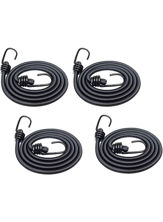Bungee Cord with Hooks 4pcs 120cm Heavy Duty Bungee Shock Cords with Durable Metal Straps for Bikes Tie Downs Camping Outdoor - Image 1