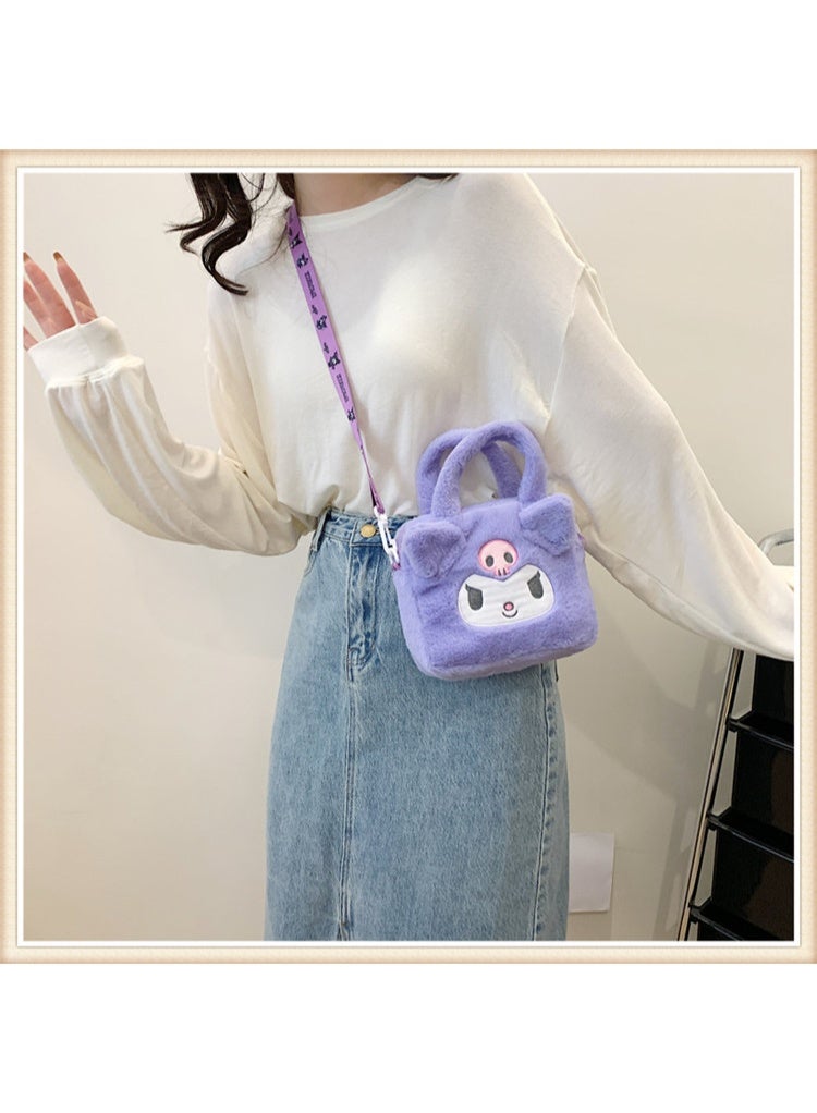 kuromi Plush cartoon small square bag hand-held crossbody toy bag  - Image 1