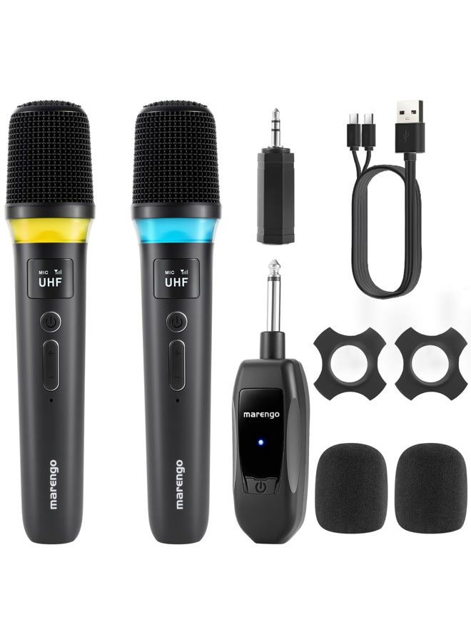 Marengo Wireless Microphones Mic, Rechargeable Cordless Karaoke Microphone with LED Lights ON/Off Switch, 10H Duration, 160 FT, Handheld Bluetooth Microphone Wireless for Singing Speaker Karaoke Party - Image 1