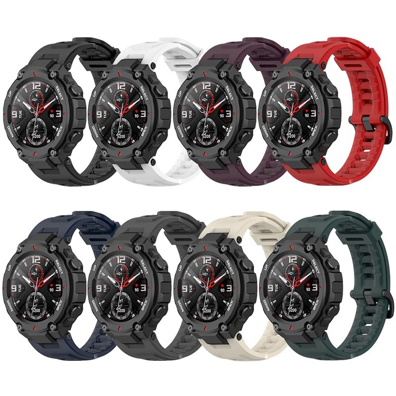 QGHXO حزام QGHXO لساعة Amazfit T-Rex، حزام بديل من السيليكون الناعم لساعة Amazfit T-Rex/T-Rex Pro الذكية (بدون جهاز تتبع، أحزمة بديلة فقط) - Image 2