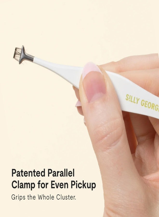 Silly George The Hammerhead Lash Tweezer - Precision Applicators for Silly George Clusters & Other Faux Lashes, Patented Parallel Clamp for Even Cluster Pickup, Flat Closure, Non-Slip Handle - Image 2