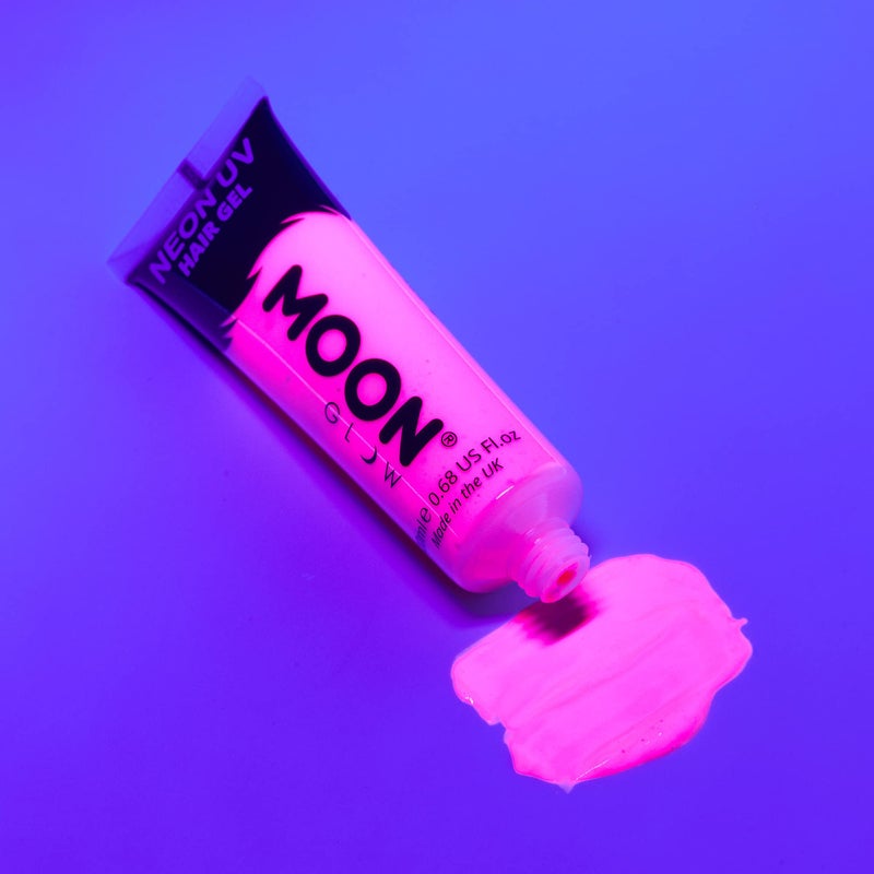 Moon Glow - Blacklight Neon UV Hair Gel - 0.67oz Intense Pink â€“ Temporary wash out hair color - Spike and Glow! - Image 3